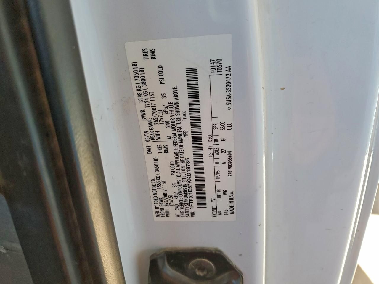 2019 Ford F150 Super cab