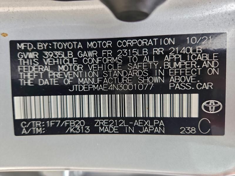 2022 Toyota Corolla le