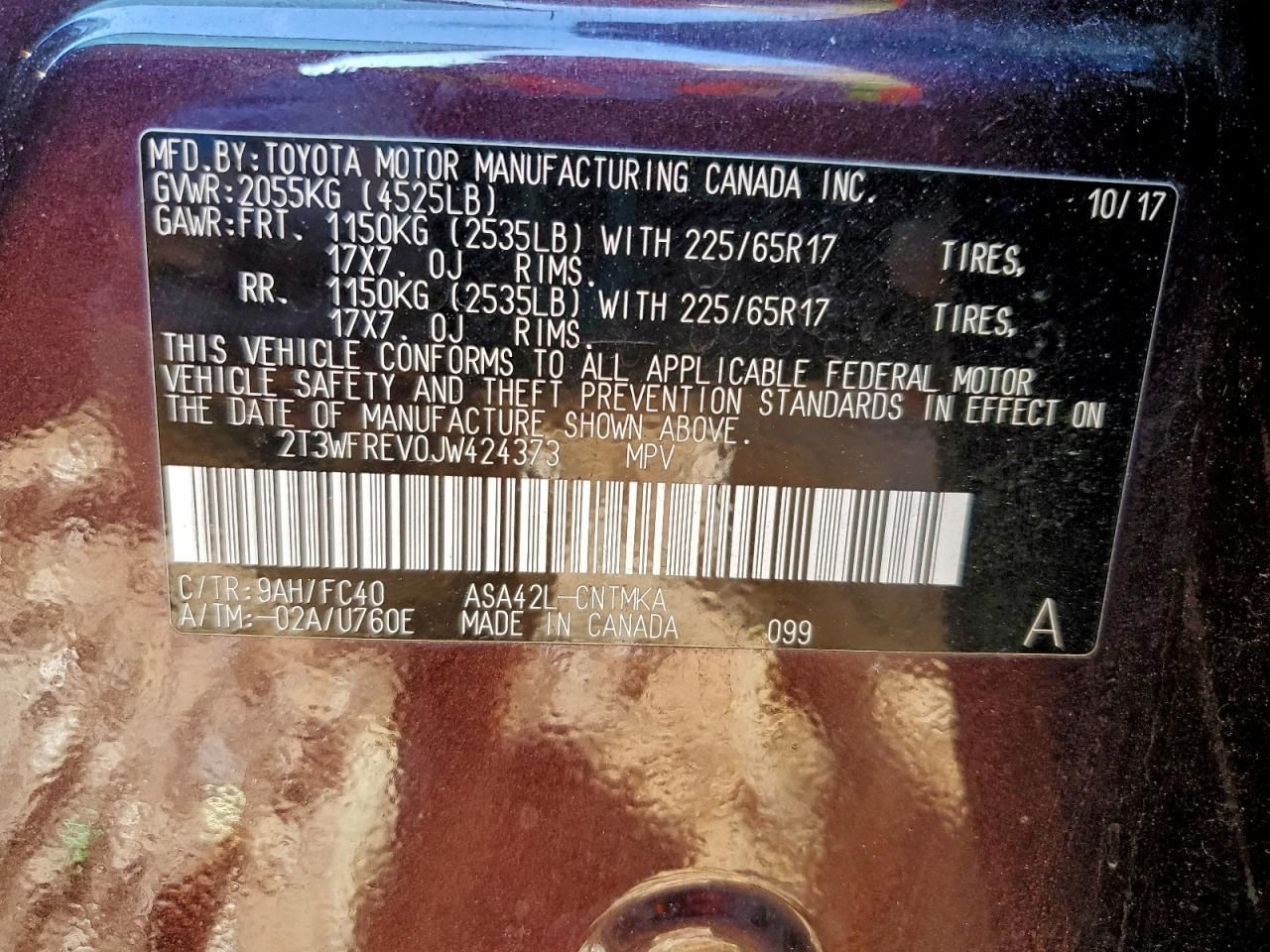 2018 Toyota Rav4 Adventure