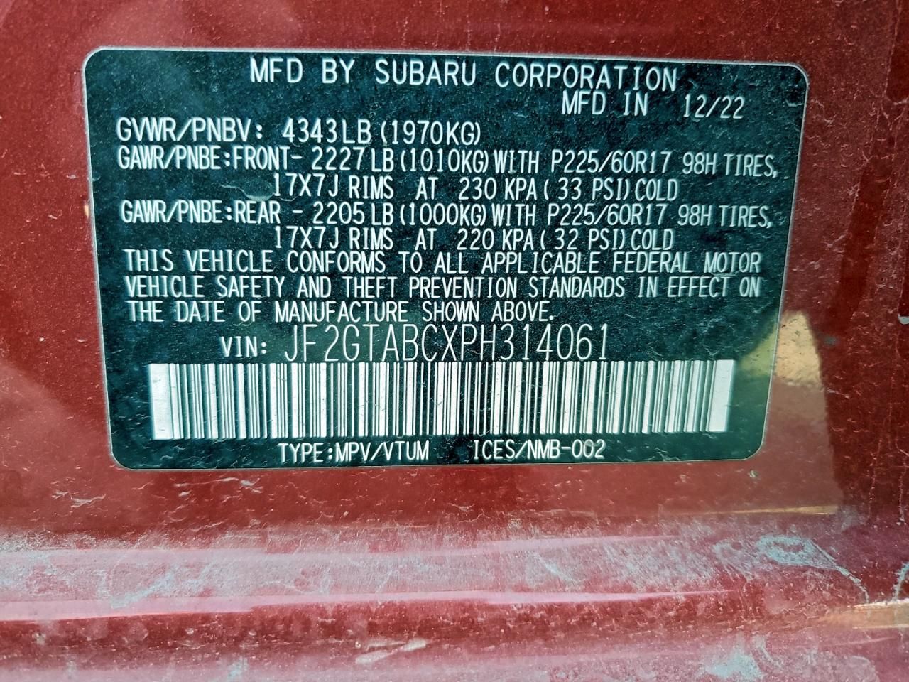 2023 Subaru Crosstrek