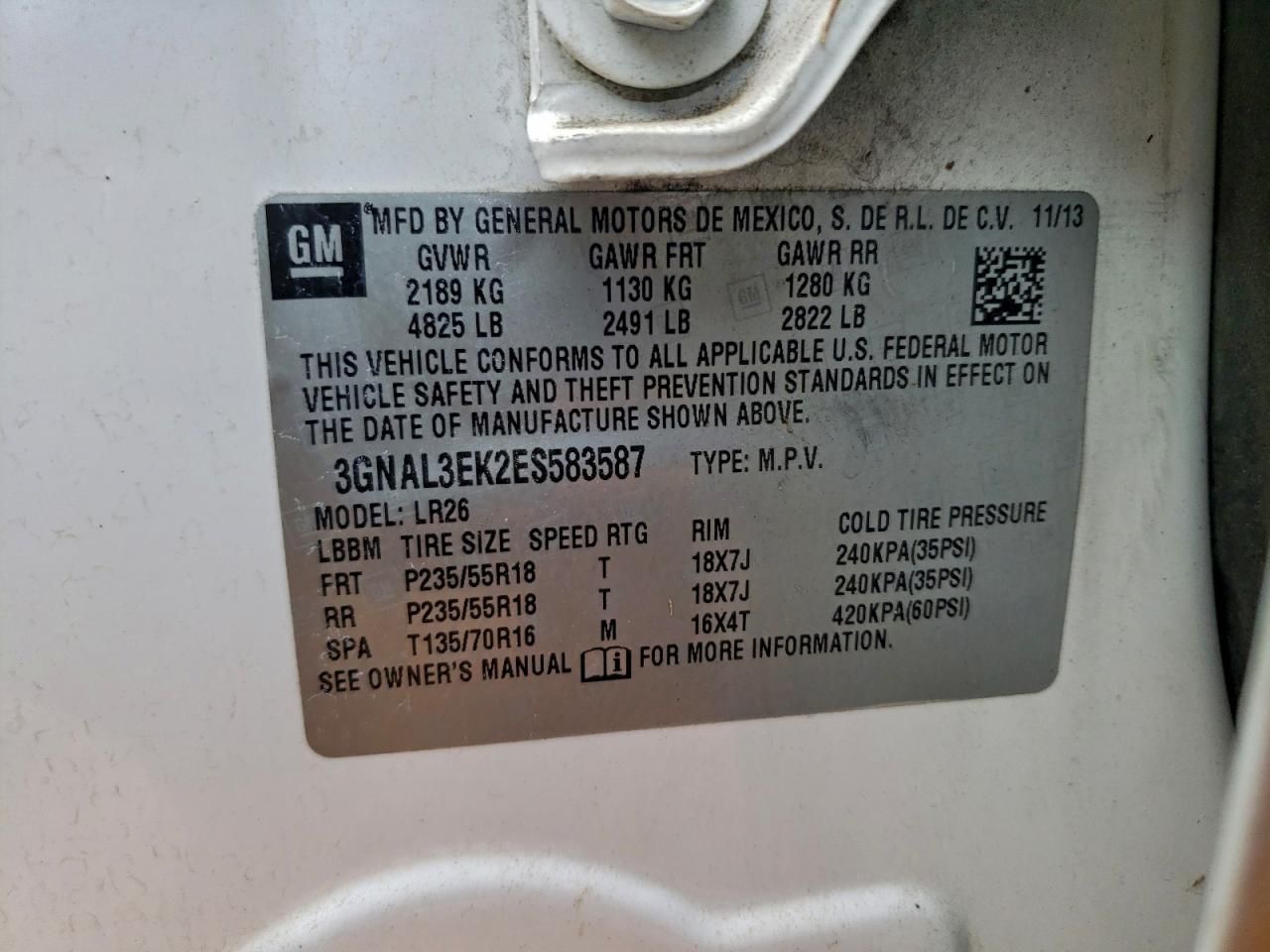 2014 Chevrolet Captiva lt