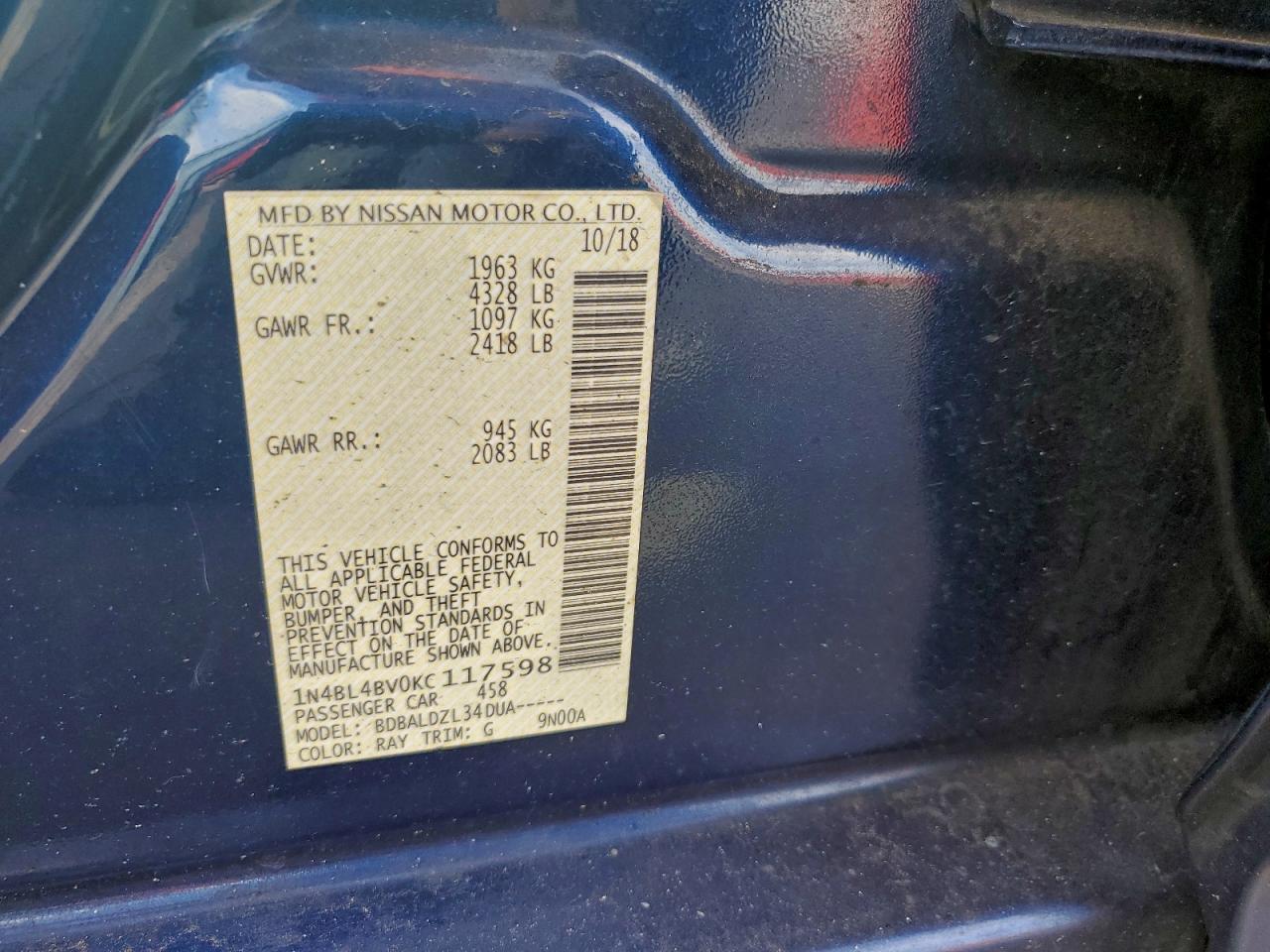 2019 Nissan Altima s