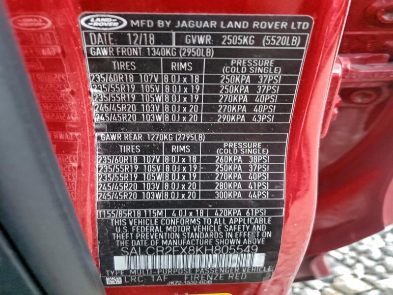 2019 Land Rover Discovery Sport hse