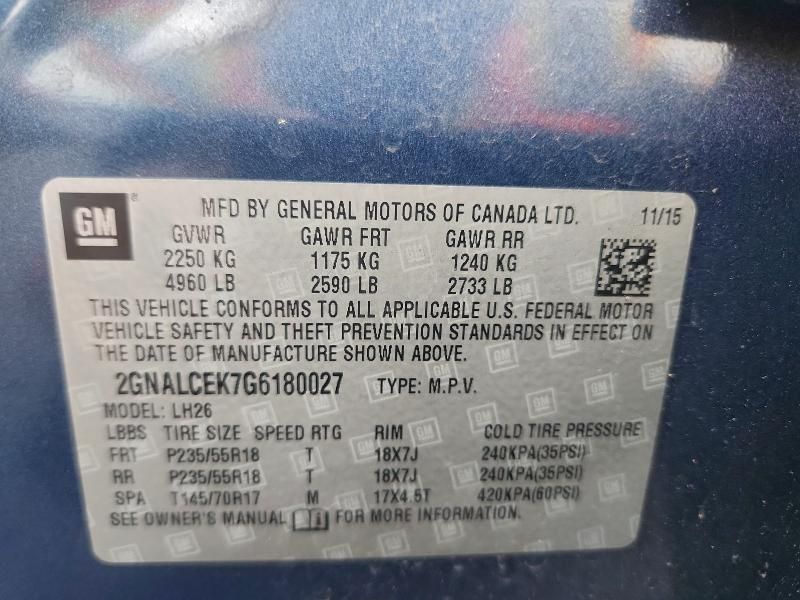 2016 Chevrolet Equinox lt