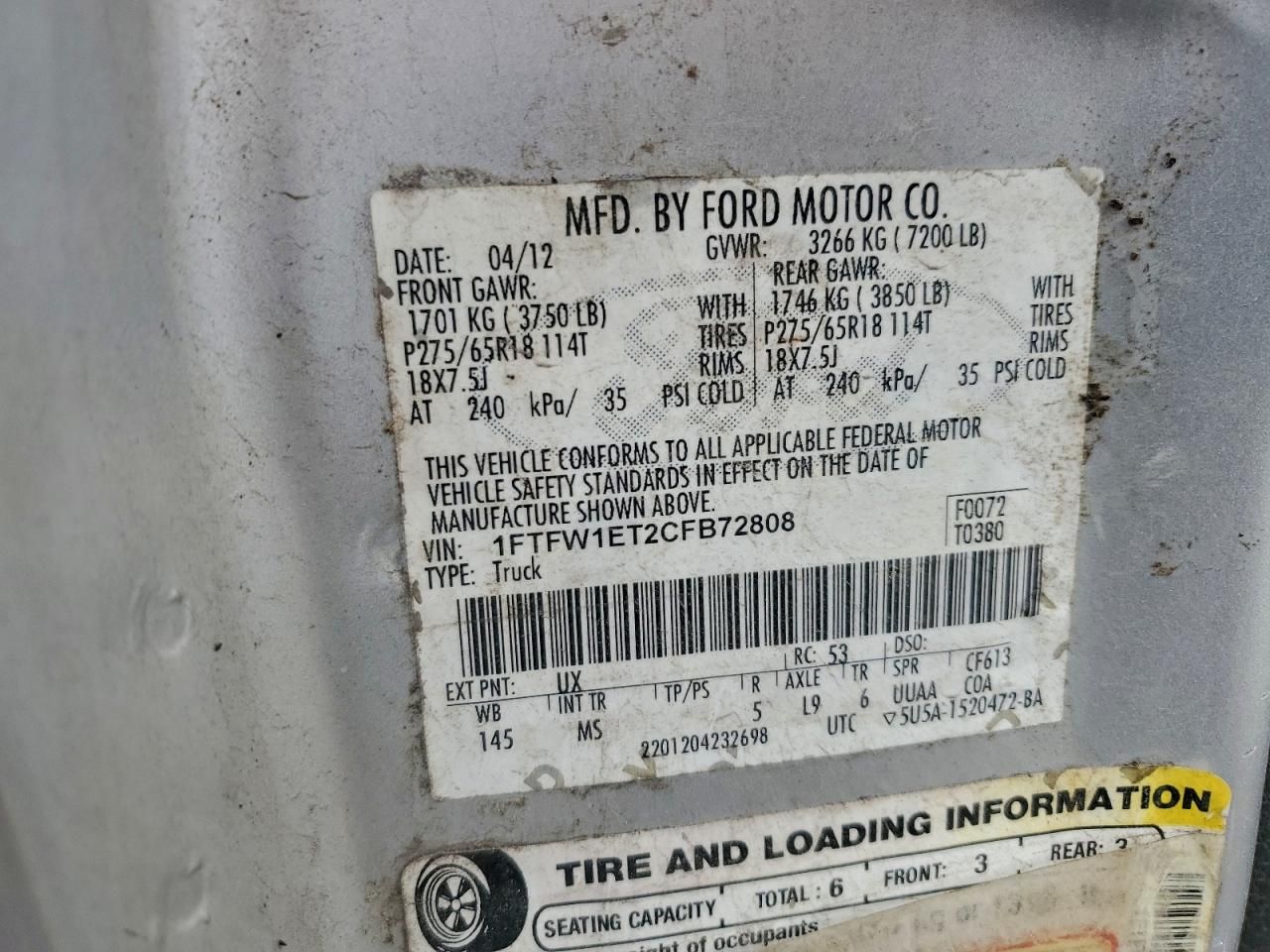 2012 Ford F150 Supercrew