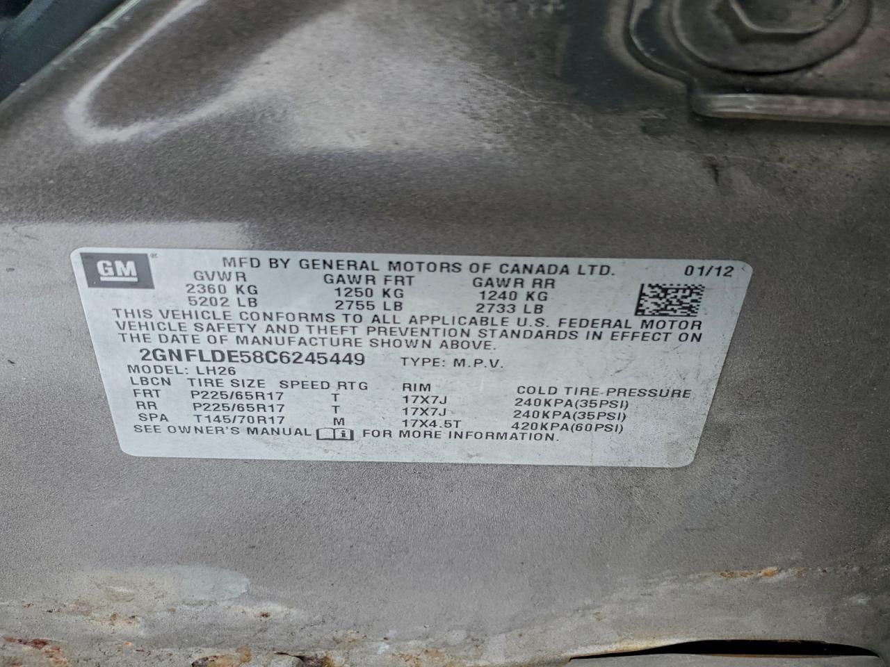 2012 Chevrolet Equinox lt