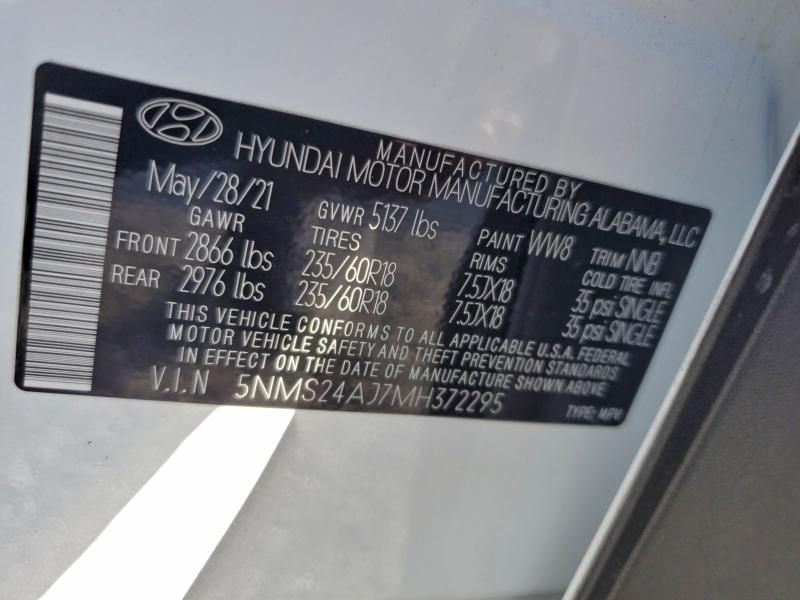 2021 Hyundai Santa fe sel