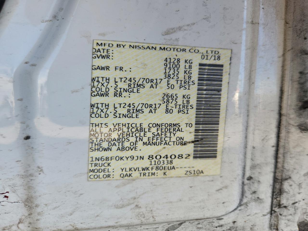 2018 Nissan NV 1500 Delivery Van