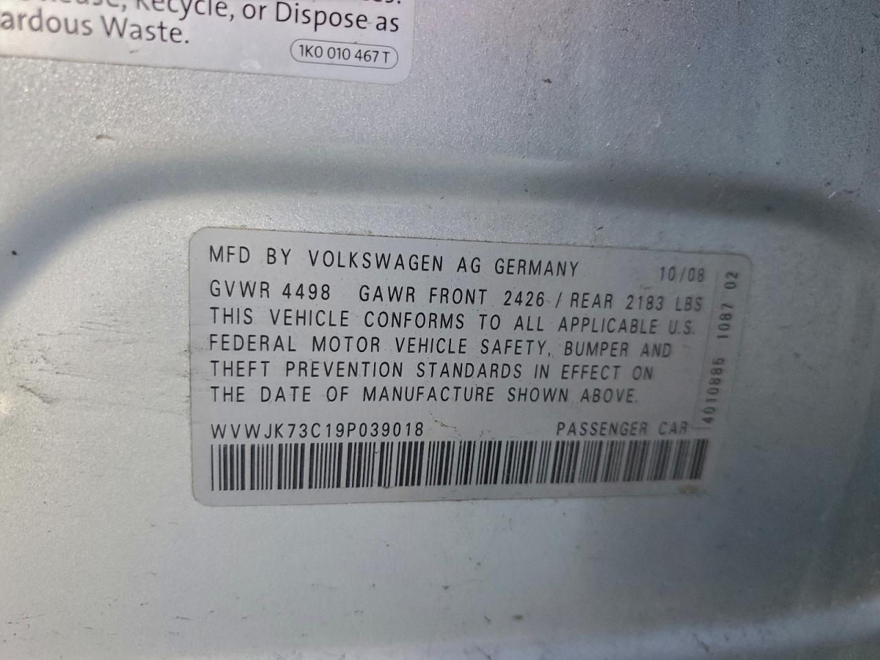 2009 Volkswagen Passat Turbo