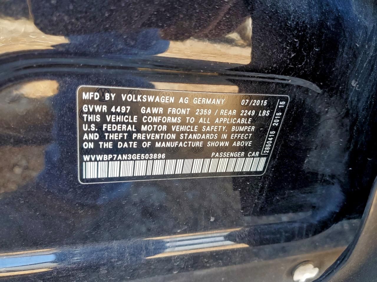 2016 Volkswagen Cc Base