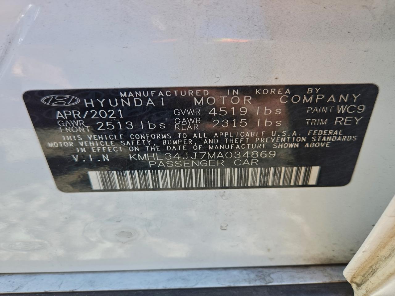 2021 Hyundai Sonata Hybrid