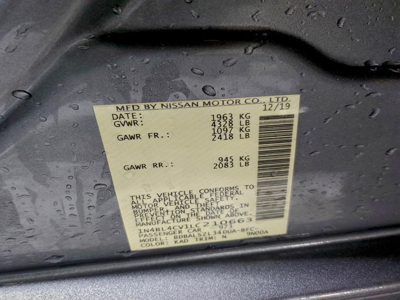 2020 Nissan Altima sr