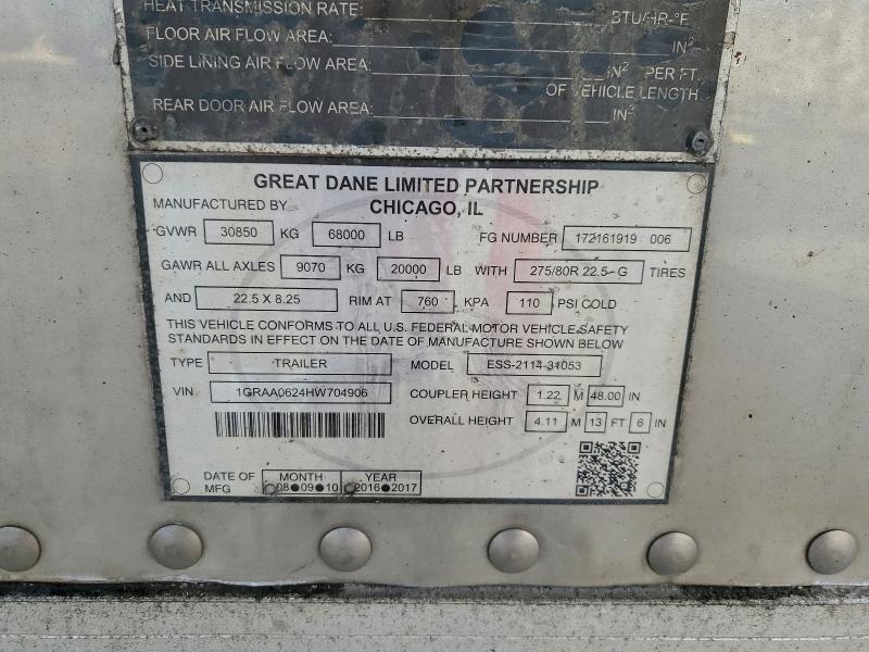 2017 Great Dane ESS-2114-31053 Refrigerated Van Trailer