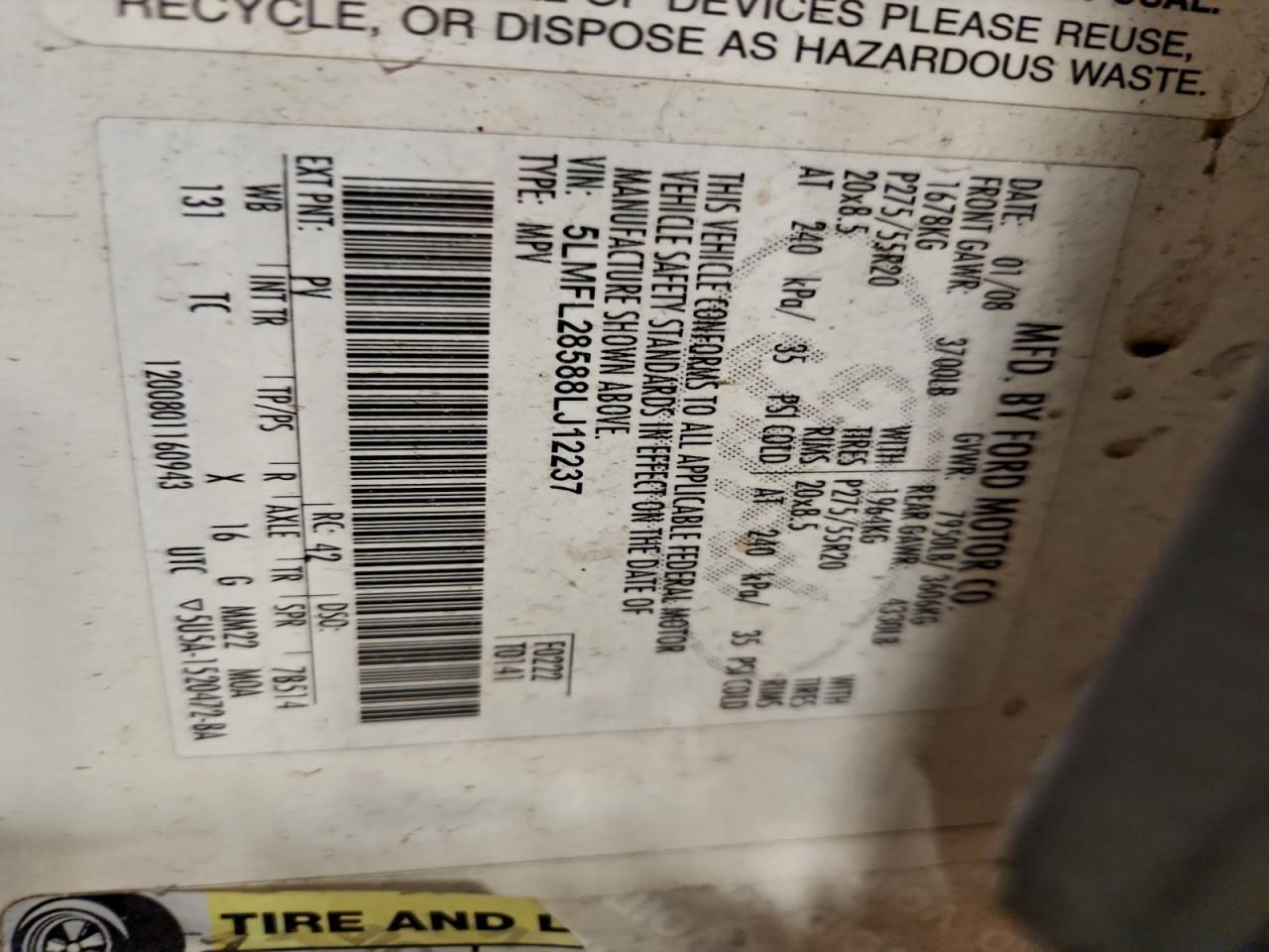 2008 Lincoln Navigator l