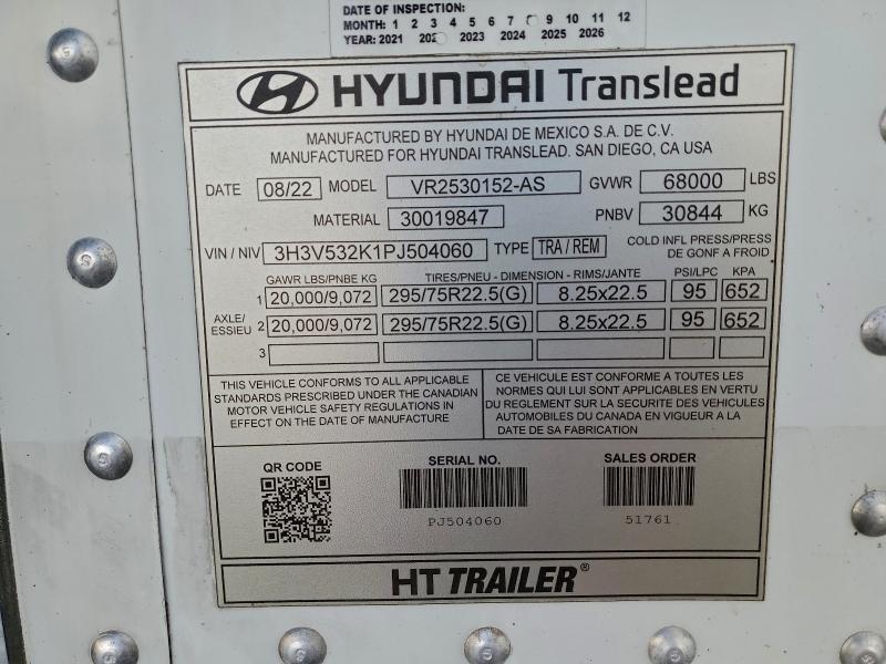 2023 Hyundai Translead Vr2530152-as Refrigerated van Trailer