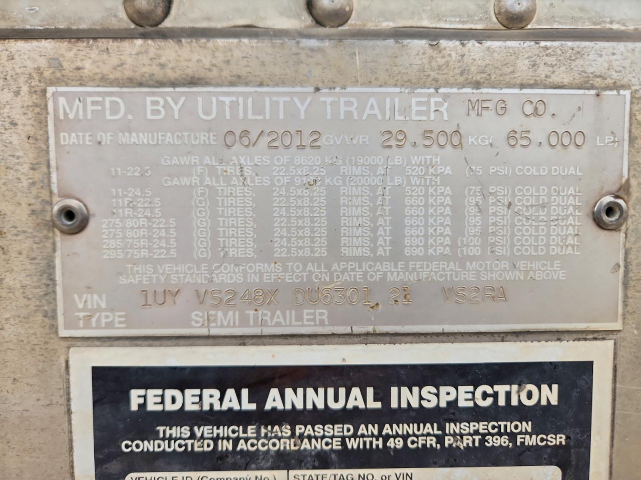 2013 Utility 2013 Util VS2RA-Refrigerated Van Trailer