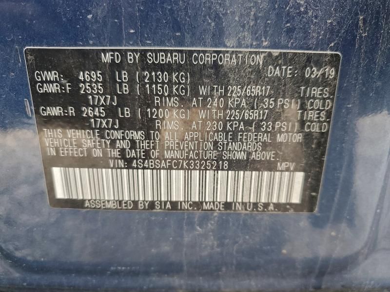 2019 Subaru Outback 2.5i Premium