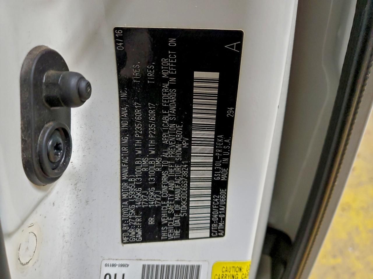 2016 Toyota Sienna le