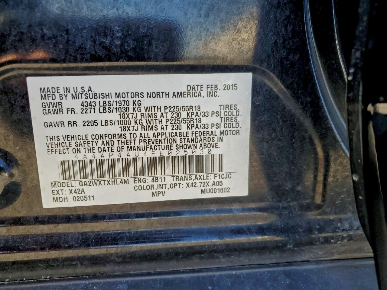 2015 Mitsubishi Outlander Sport se