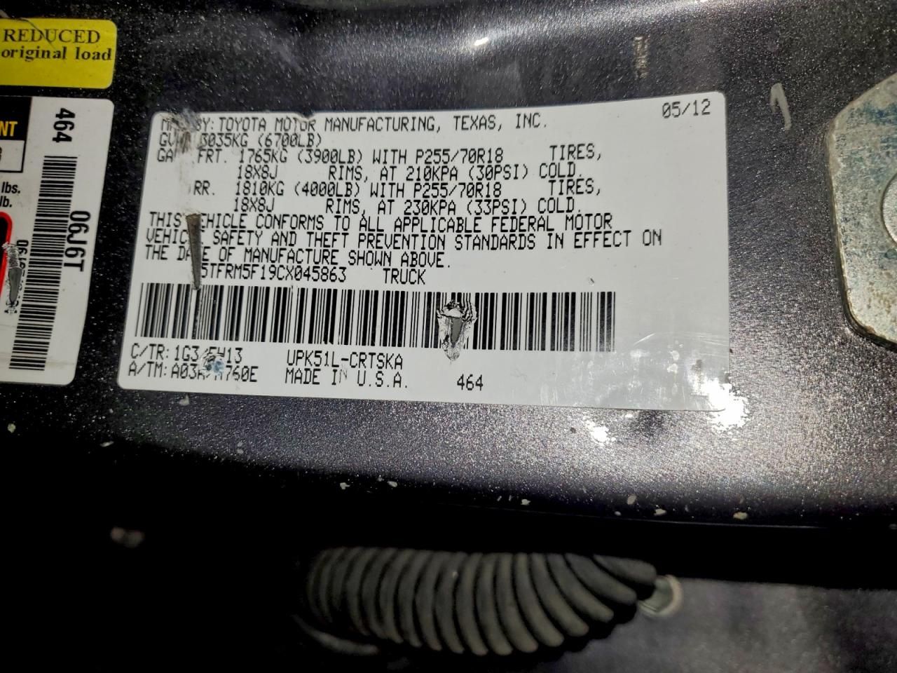 2012 Toyota Tundra Grade