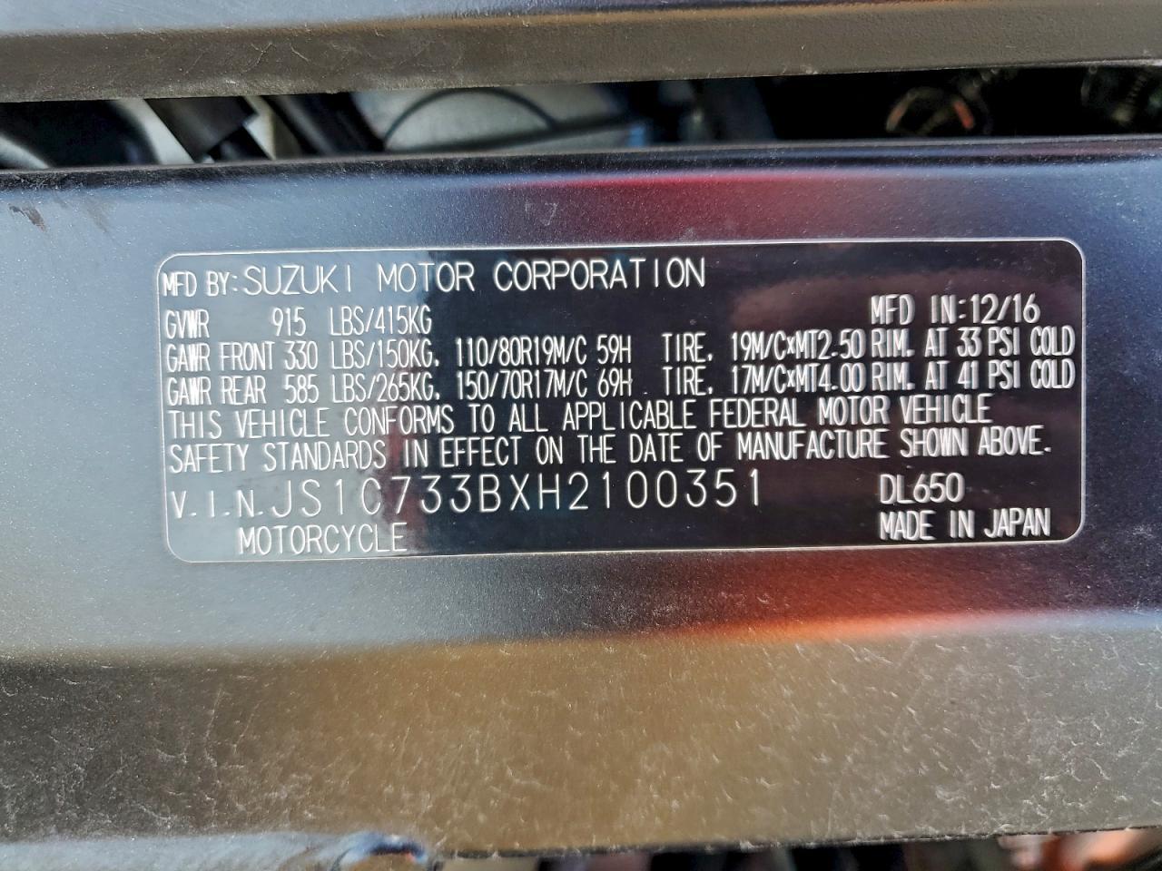 2017 Suzuki DL650 A