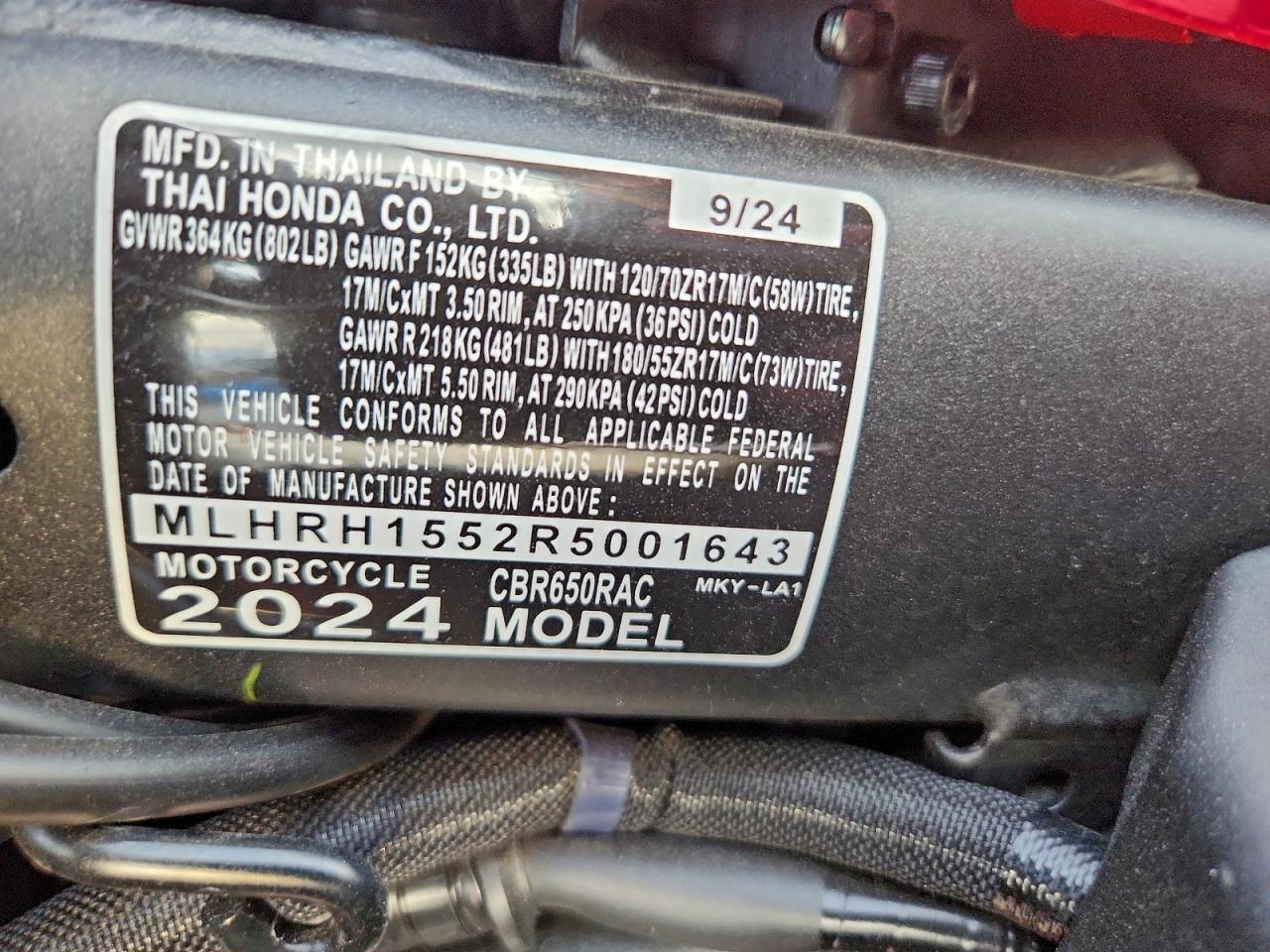 2024 Honda CBR650 R