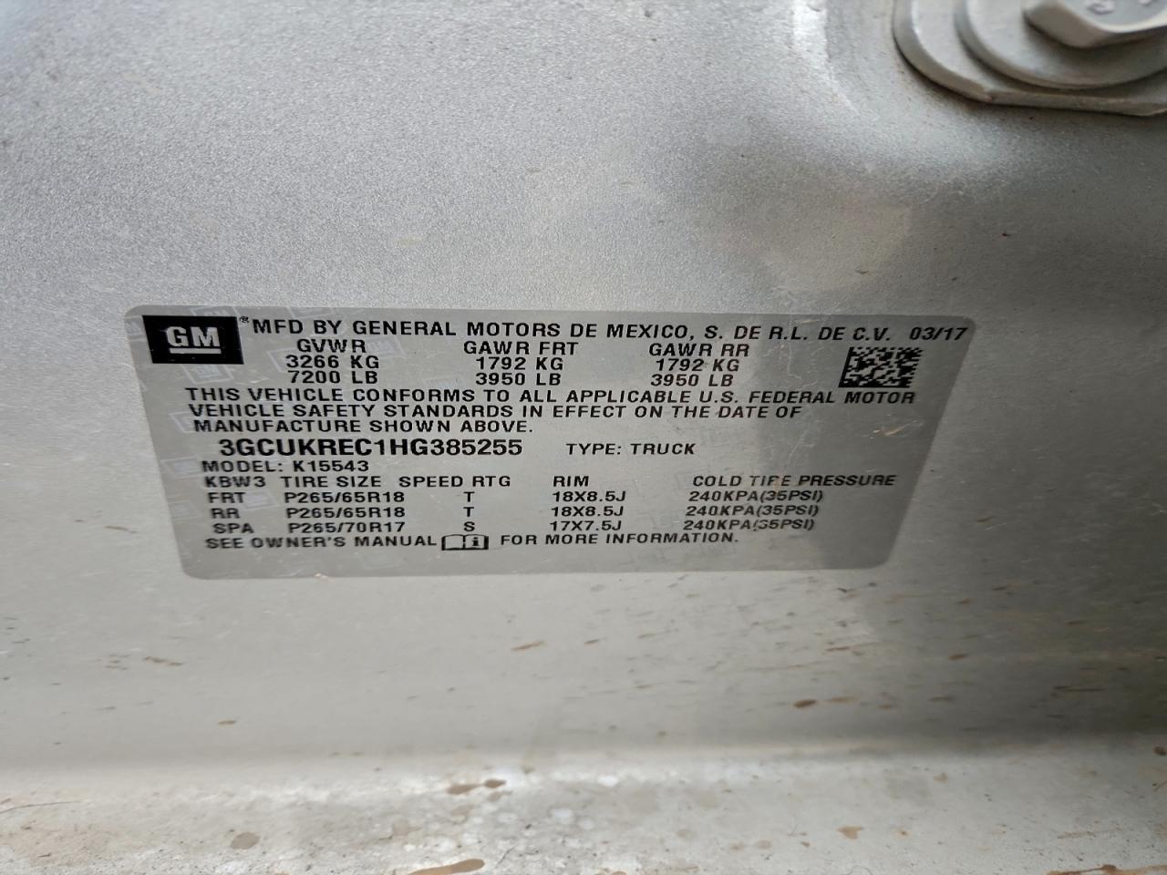 2017 Chevrolet Silverado K1500 lt