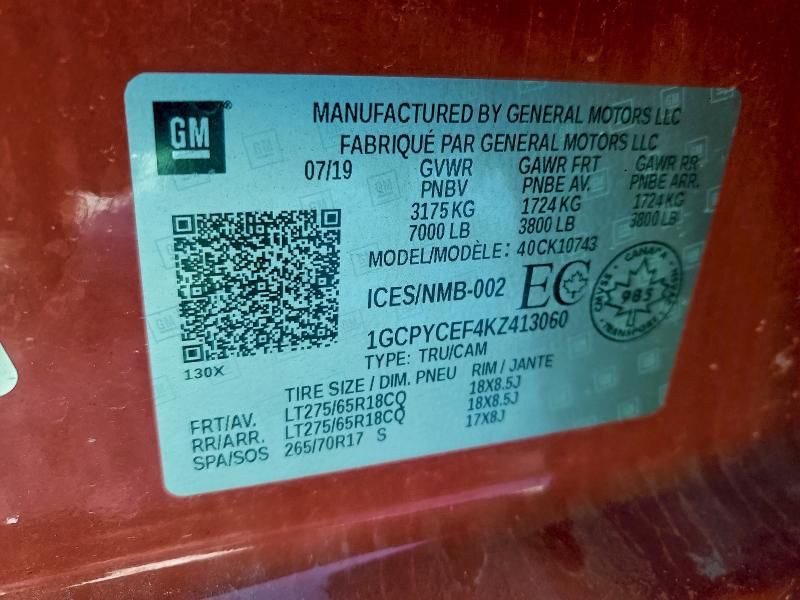 2019 Chevrolet Silverado K1500 Trail Boss Custom