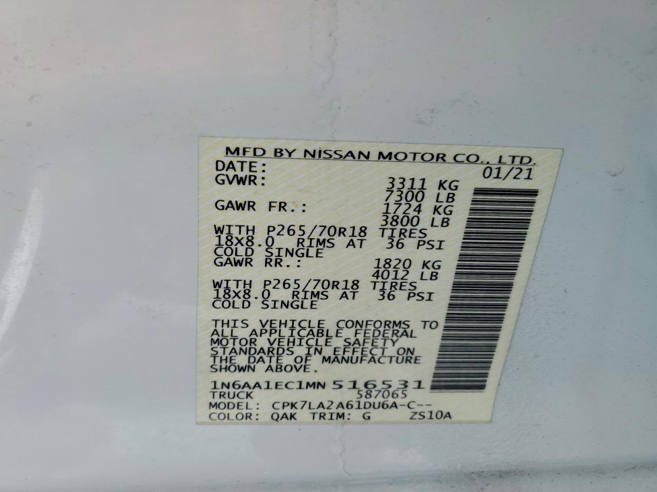 2021 Nissan Titan s