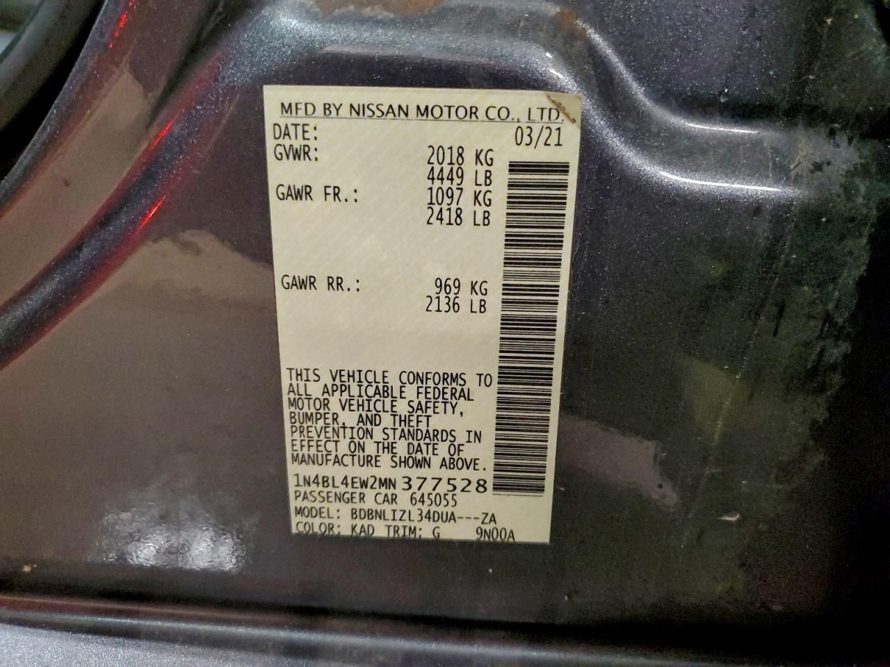 2021 Nissan Altima sl