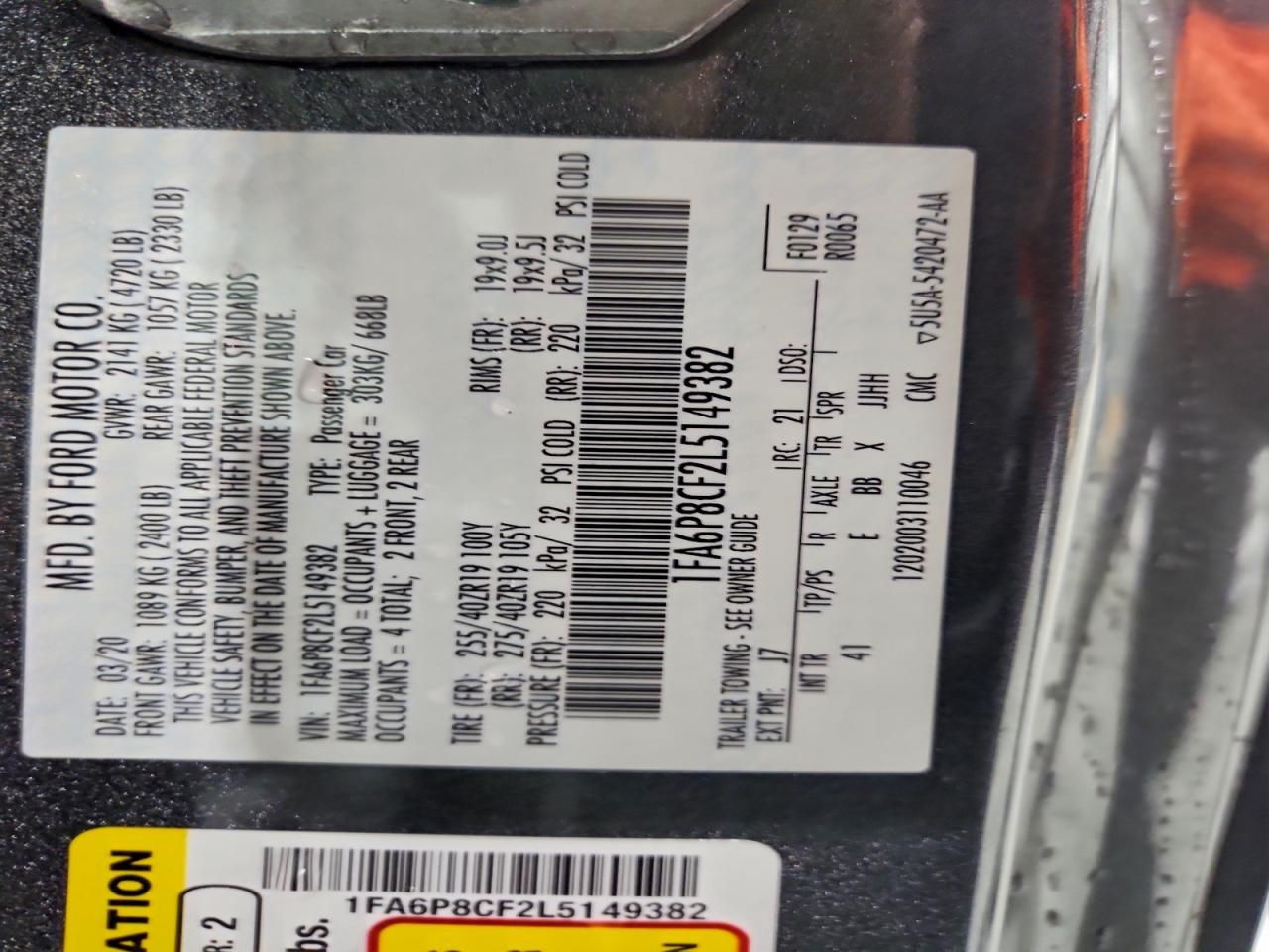 2020 Ford Mustang gt