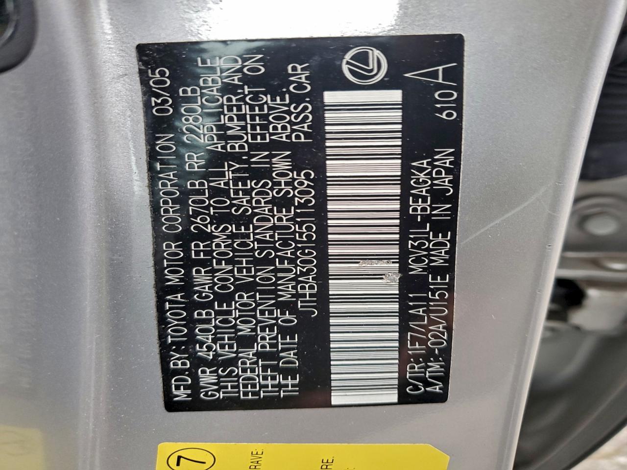 2005 Lexus Es 330