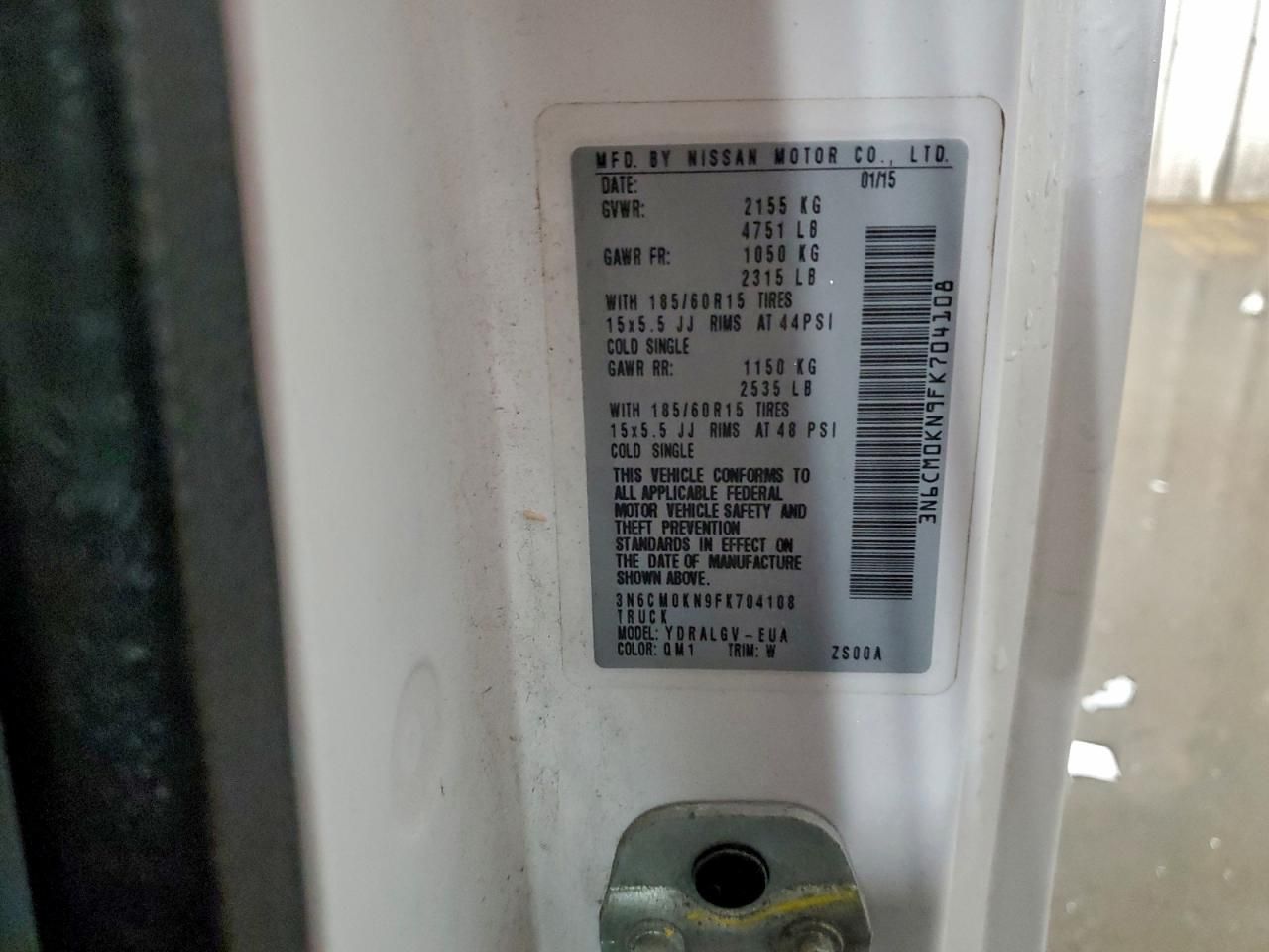 2015 Nissan NV200 2.5S