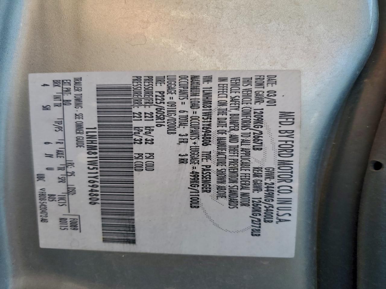 2001 Lincoln Town car Executive