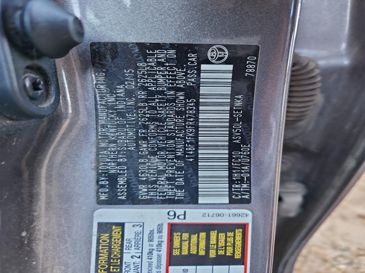 2015 Toyota Camry le