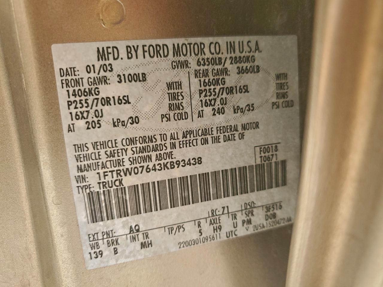 2003 Ford F150 Supercrew