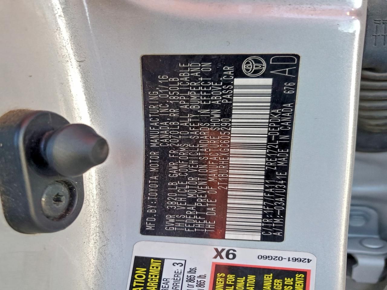 2016 Toyota Corolla l