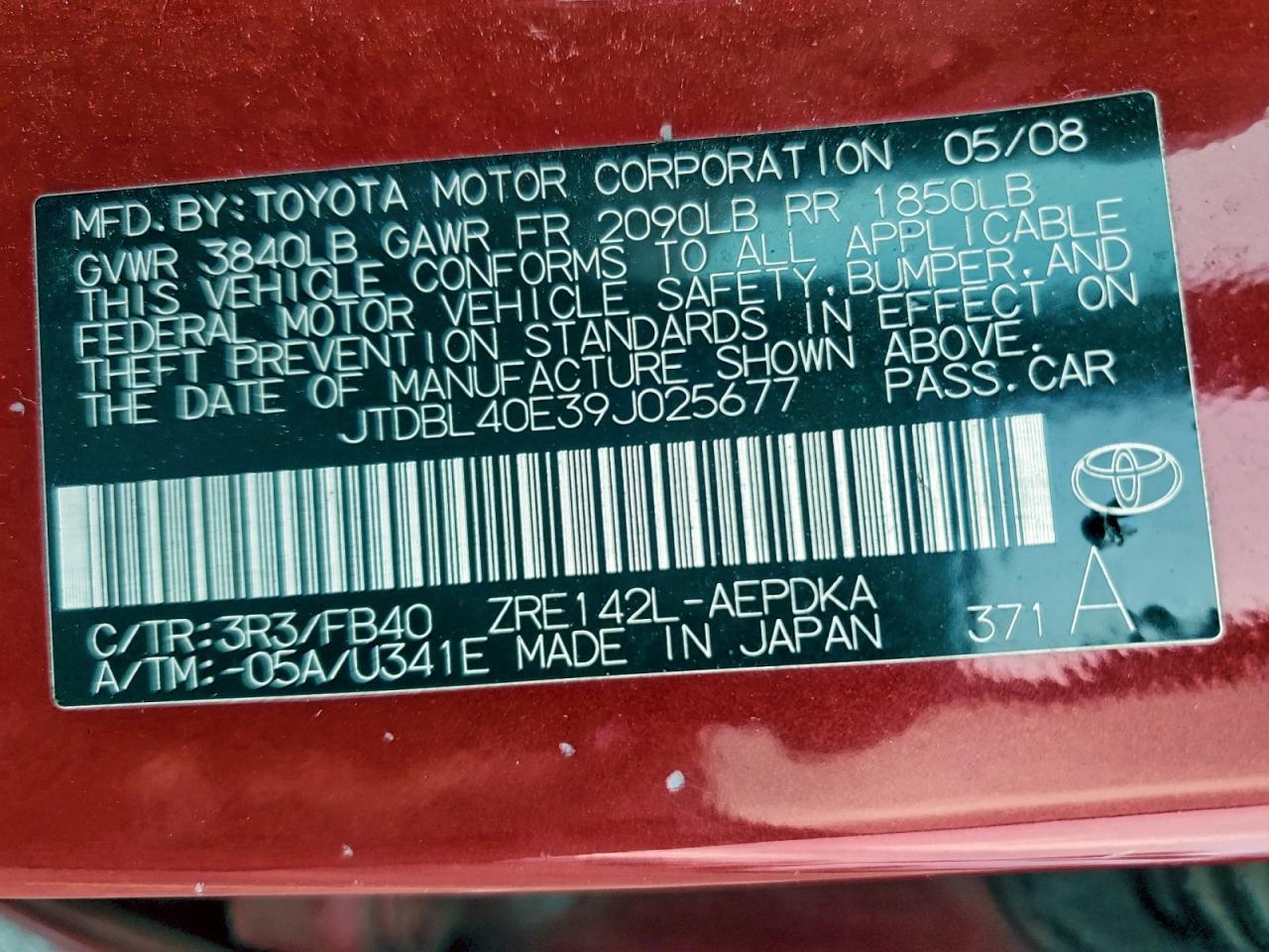 2009 Toyota Corolla Base
