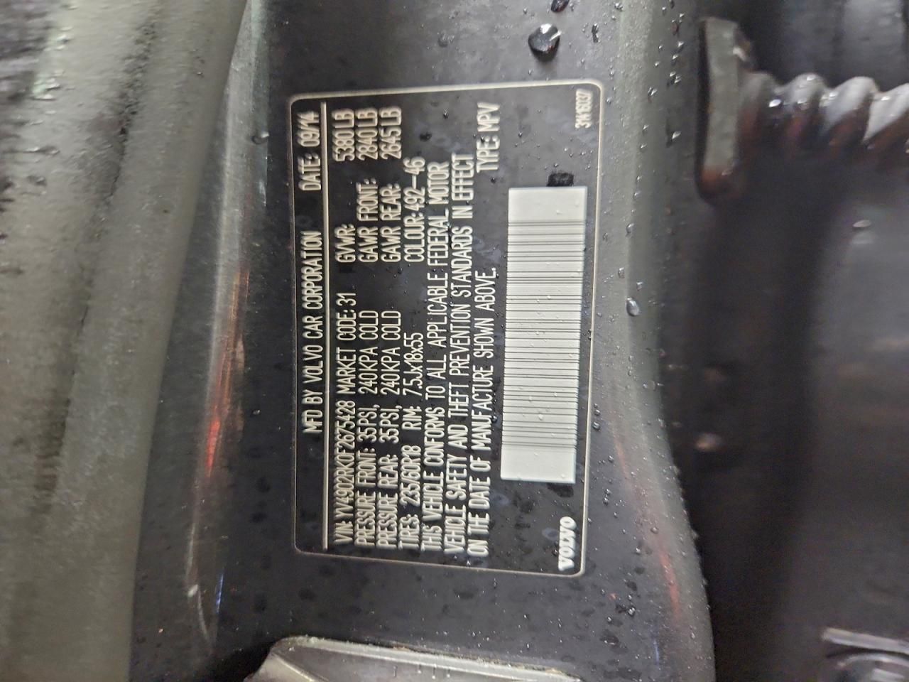 2015 Volvo Xc60 T6 Premier