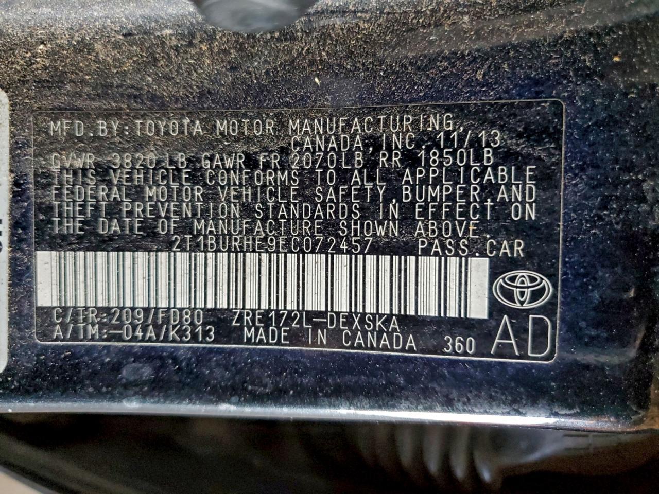 2014 Toyota Corolla l