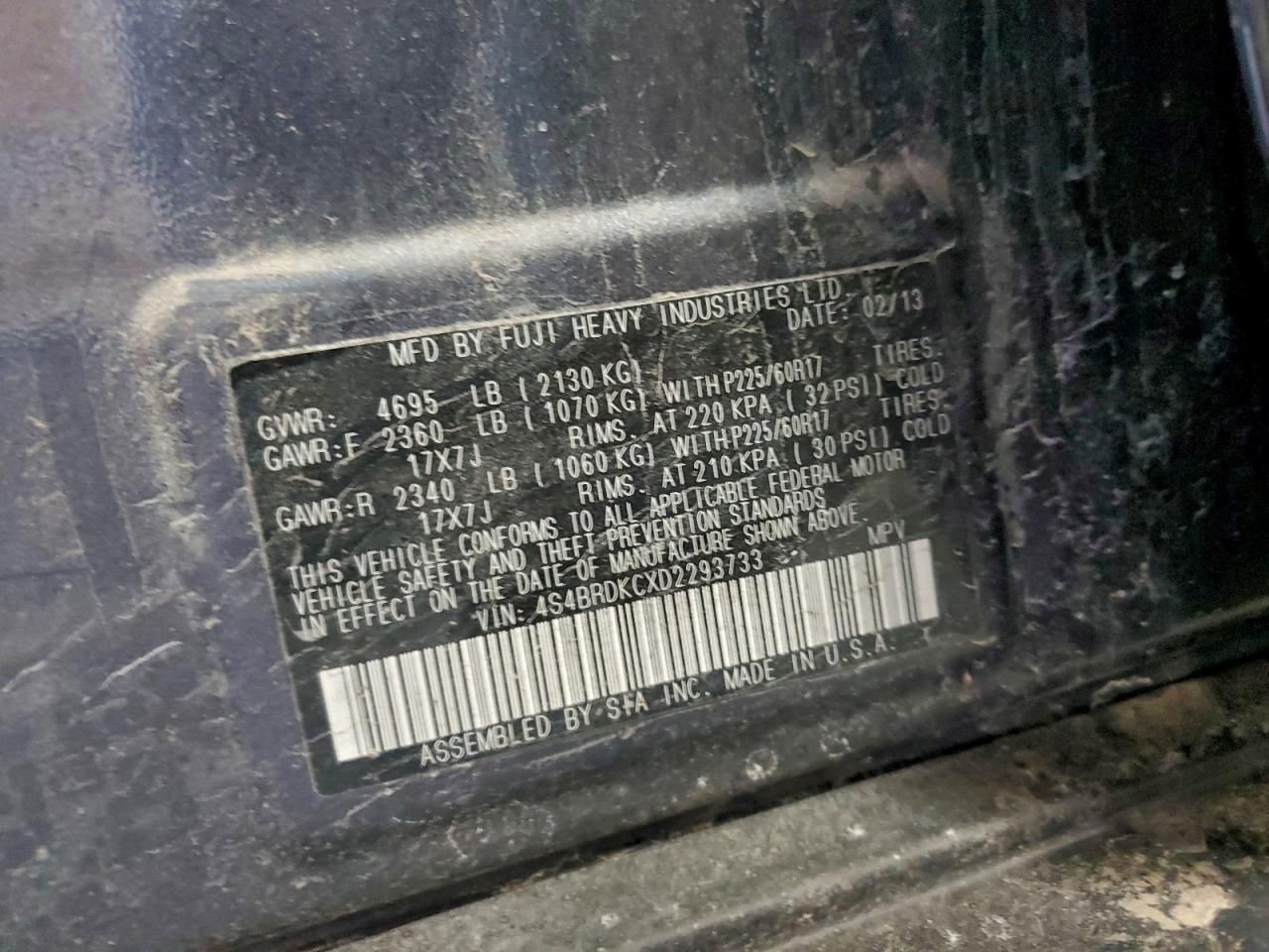 2013 Subaru Outback 3.6r Limited