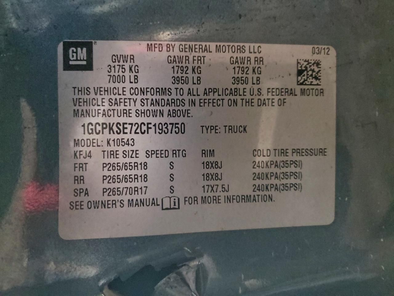 2012 Chevrolet Silverado K1500 lt