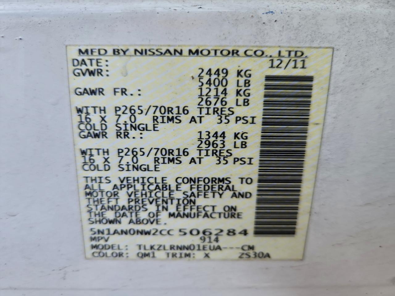 2012 Nissan Xterra x