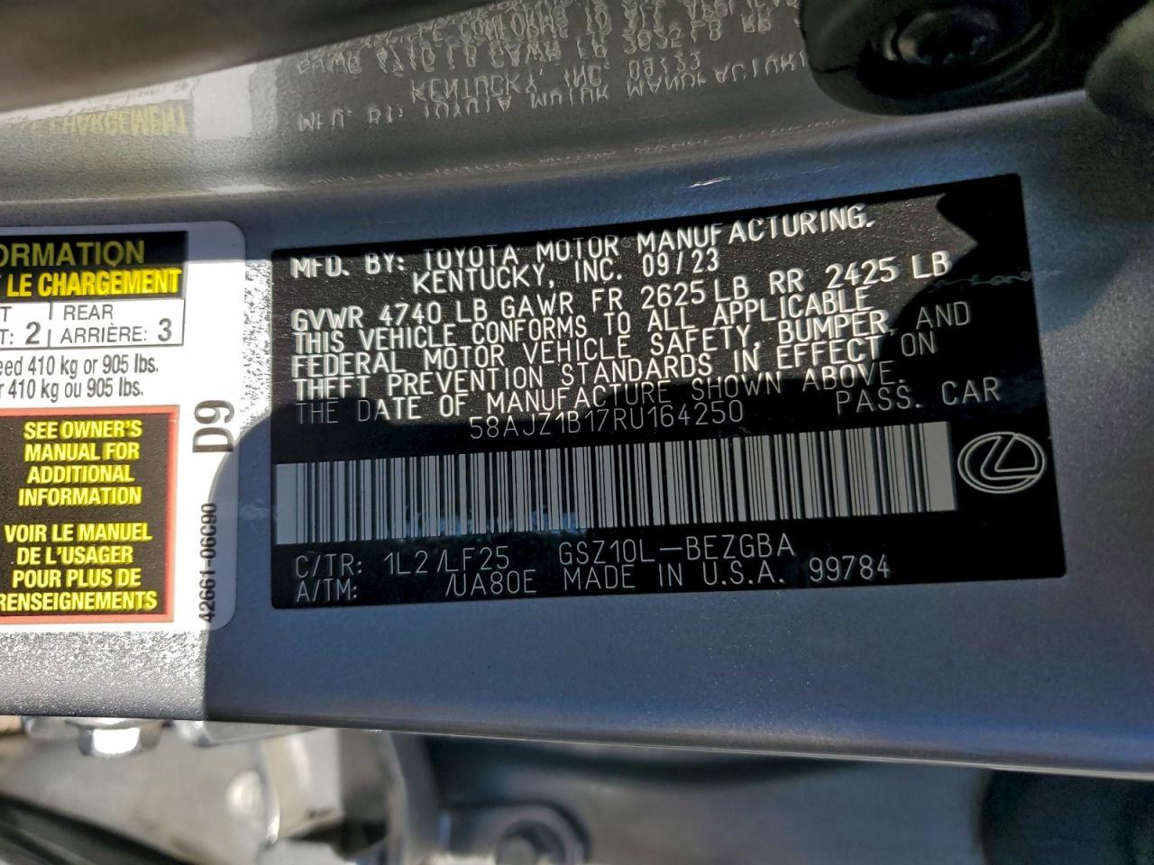 2024 Lexus Es 350 f Sport Handling