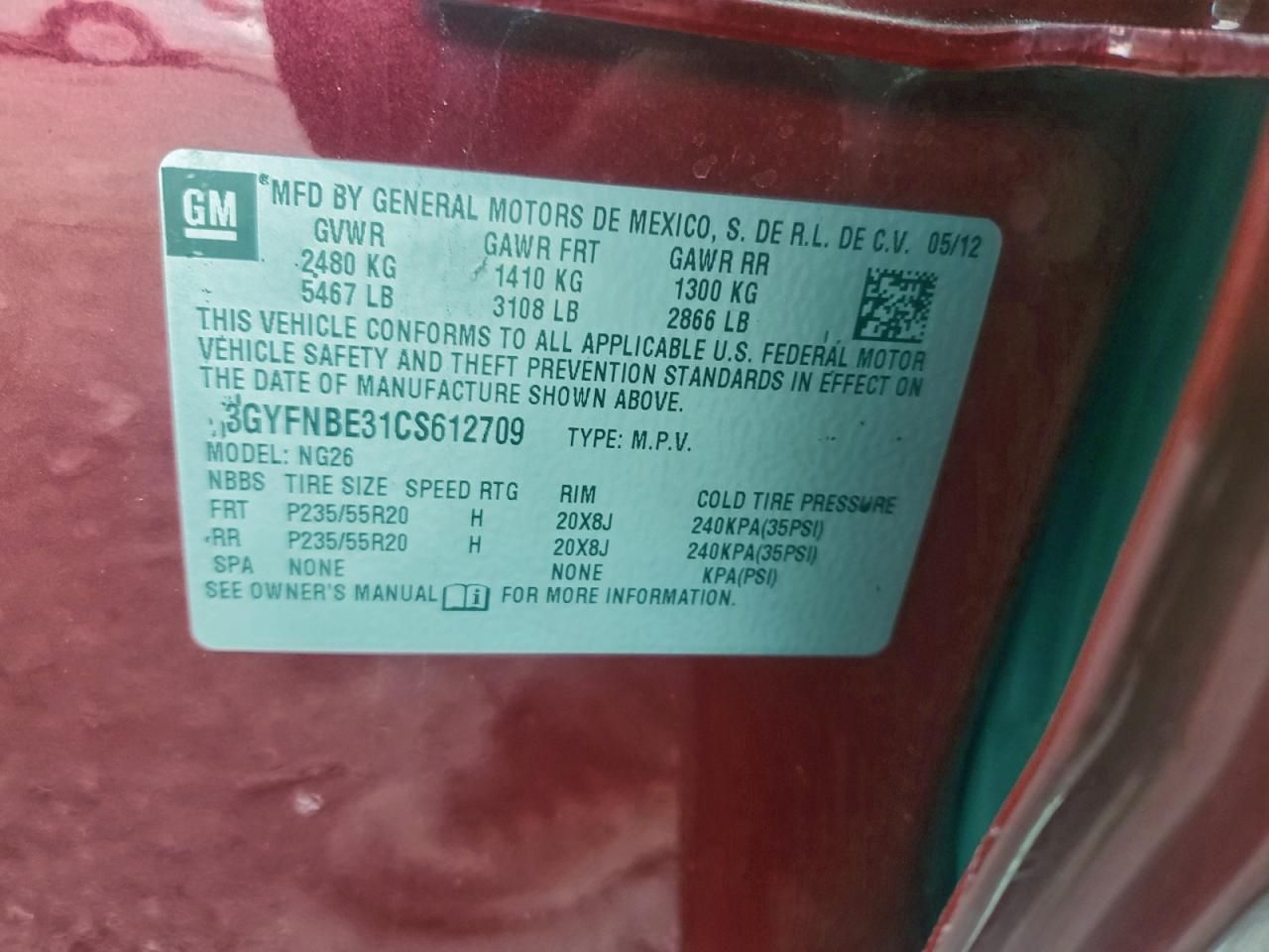 2012 Cadillac Srx Performance Collection