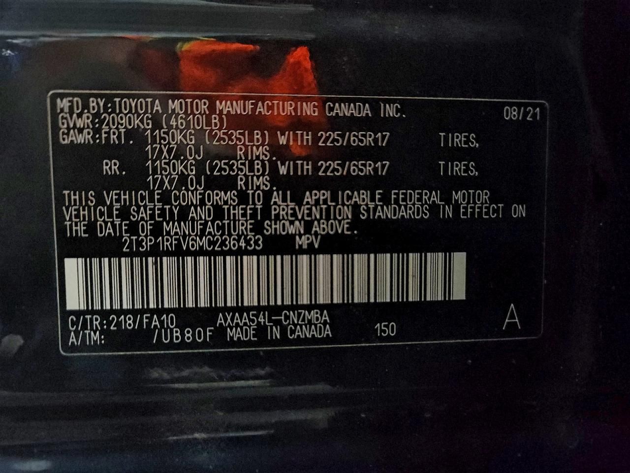 2021 Toyota Rav4 xle