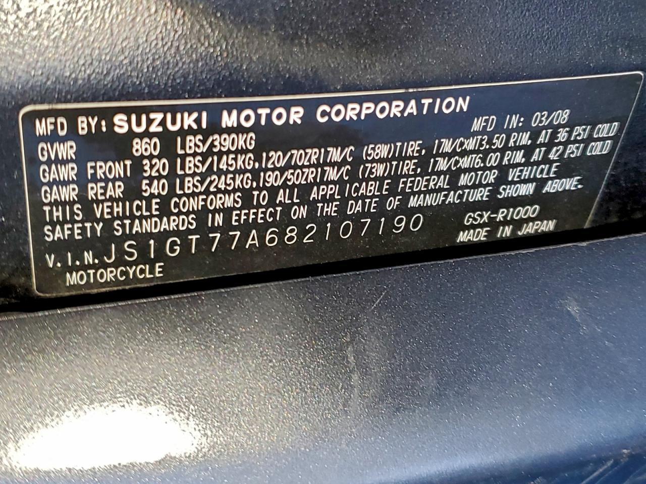2008 Suzuki GSX-R1000
