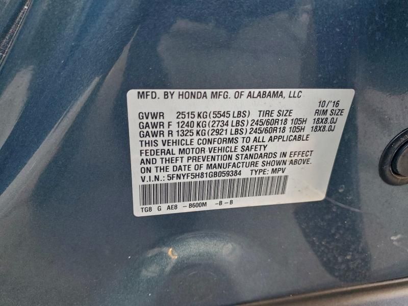 2016 Honda Pilot exl