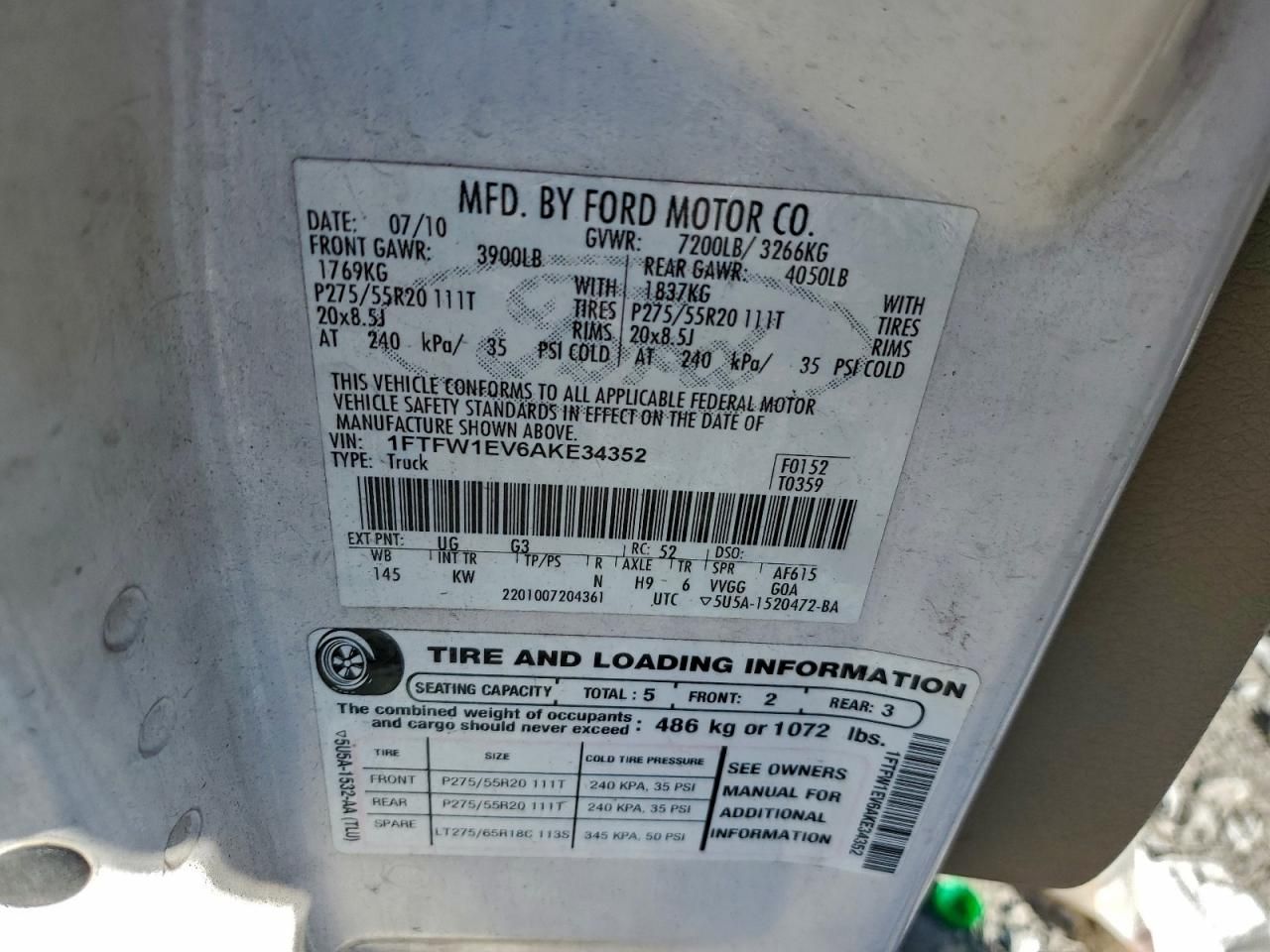 2010 Ford F150 Supercrew