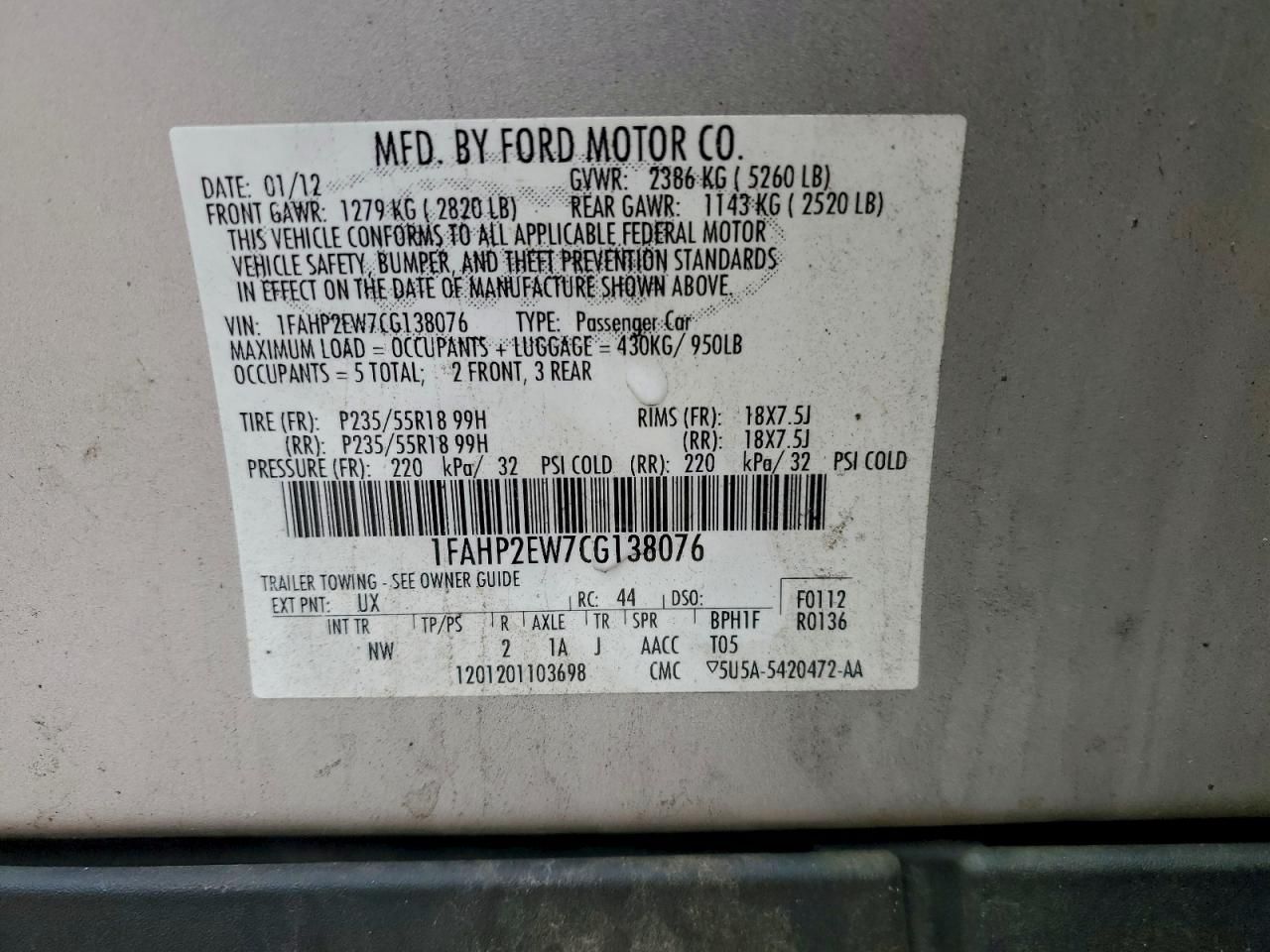 2012 Ford Taurus sel